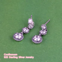 Весна Чистый Чешский хрусталь вечная элегантность серьги стерлингового серебра 925 сверкающие элегантные серьги для женщин