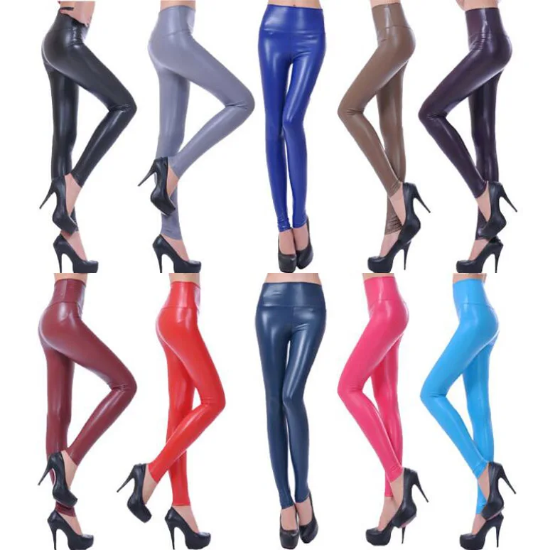 NEW ARRIVAL free shipping by DHL!!! high-waist PU leather leggings elastic PU pants 18 colors 5 sizes wholesale