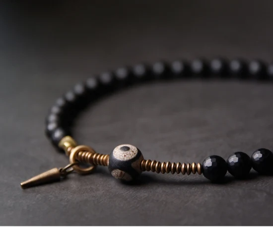 Faced-Black-Obsidian-Tibetan-Bead-Bracelet-Mixed-Vintage-Processed-Copper-Vajar-Buddhism-Zen-Healing-Jewelry-Unisex-Male-Female (5)