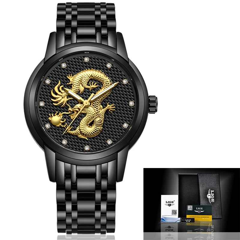 Lige Мужские часы Модные Спортивные кварцевые мужские часы, наручные часы Топ бренд класса люкс полный стальной деловые водонепроницаемые часы Relogio Masculino