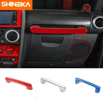 

SHINEKA Interior Mouldings Car Co-pilot Handle Decoration Cover Stickers Accessories For Jeep Wrangler JK 2007 2008 2009 2010