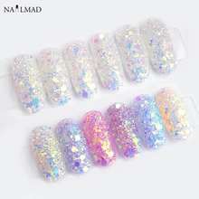1jar фотохромные Блестки для ногтей солнечный светильник УФ-светильник меняющий цвет блеск для ногтей AB хлопья порошок УФ гель для ногтей украшения
