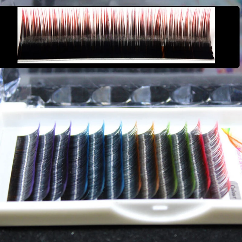 Новинка C curl 0,1 мм 8-12 мм накладные ресницы градиентные 5 цветов индивидуальные цветные ресницы искусственные объемные ресницы для наращивания