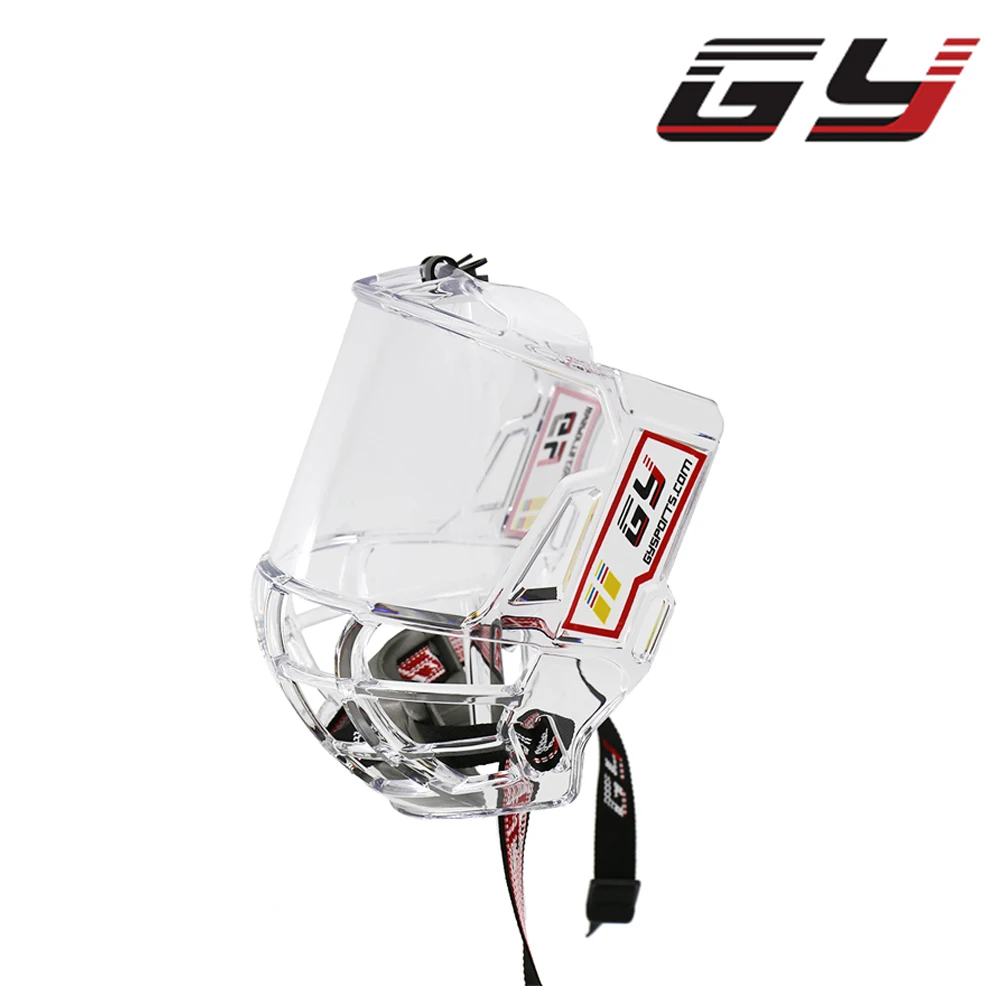 Ceny GY sportowe bezpośrednio sprzedaż sklep dwustronne Anti Fog hokej na lodzie Visor klatka przezroczyste wspaniały widok darmowa wysyłka