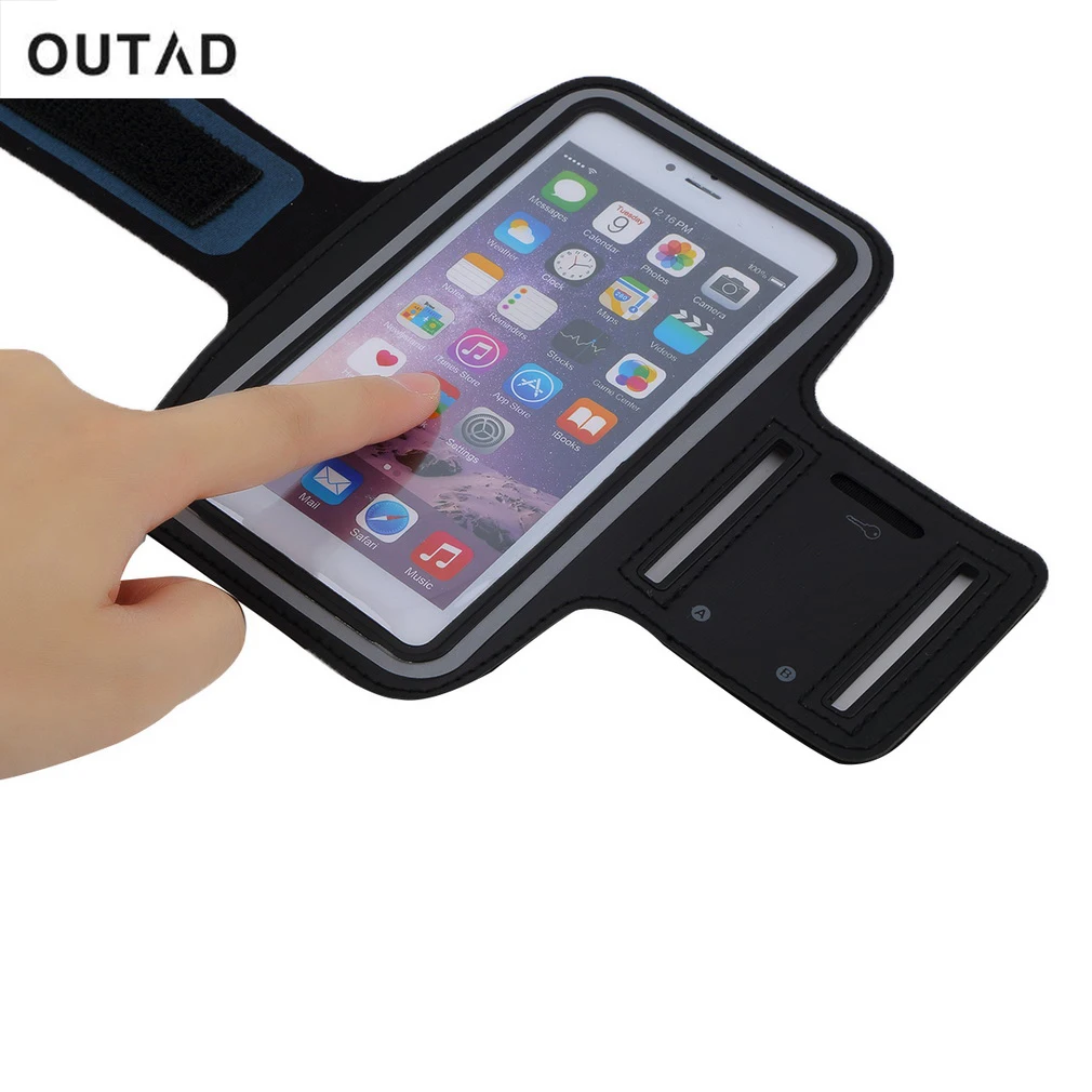 Goedkoop Gym Sport Riem Running Armband Houder Case Cover voor iPhone 8 8 Plus Running Jogging Bag Reflecterende strip neopreen materiaal