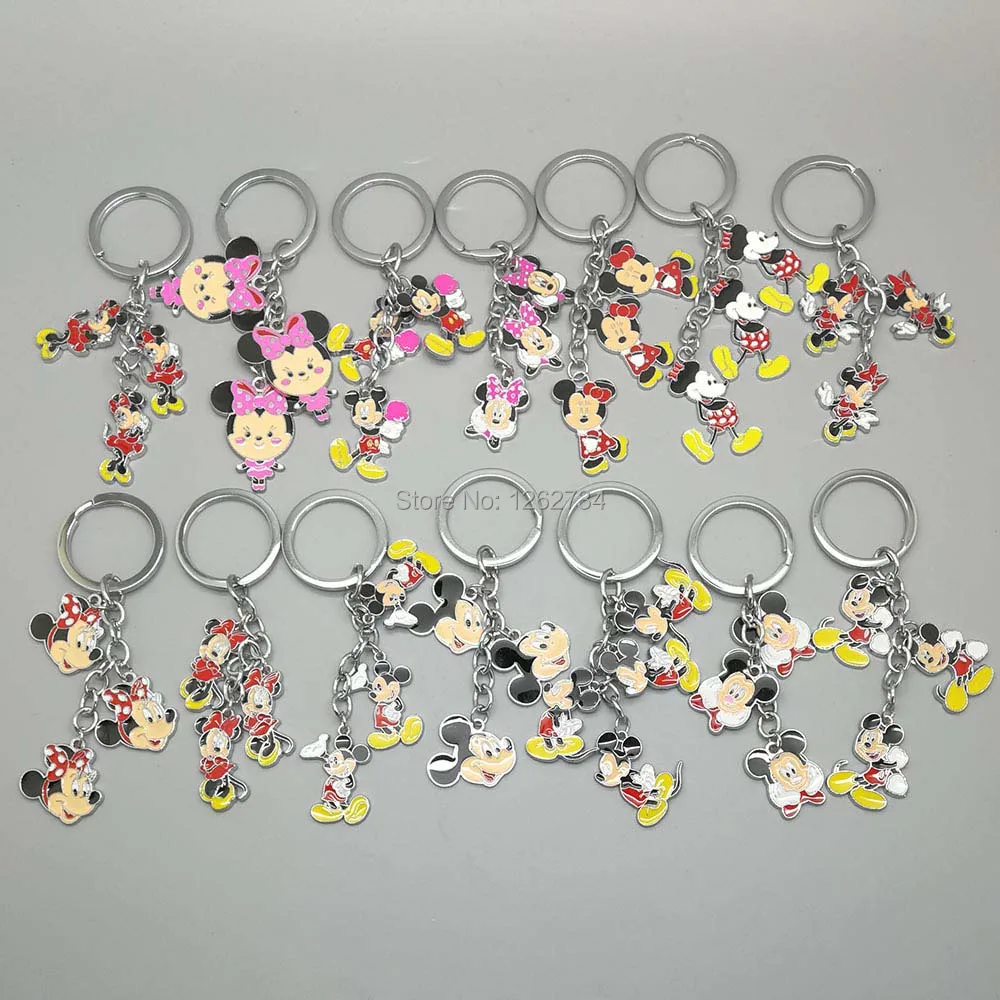 

1PCS Minnie Mickey Mouse Keychain Metal Figures Key Ring Pendants TOY TYTJ