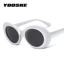 YOOSKE женские солнцезащитные очки, мужские очки NIRVANA Kurt Cobain, мужские и женские солнечные очки, овальные солнцезащитные очки, черные, белые, UV400