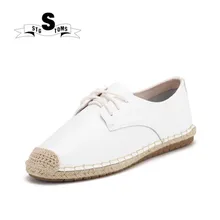 Новинки для женщин обувь белые кожаные плоские, для пальцев на ногах, на шнуровке Дамская обувь на плоской подошве; женские мокасины; Женская дышащая обувь для ходьбы обувь twm0091