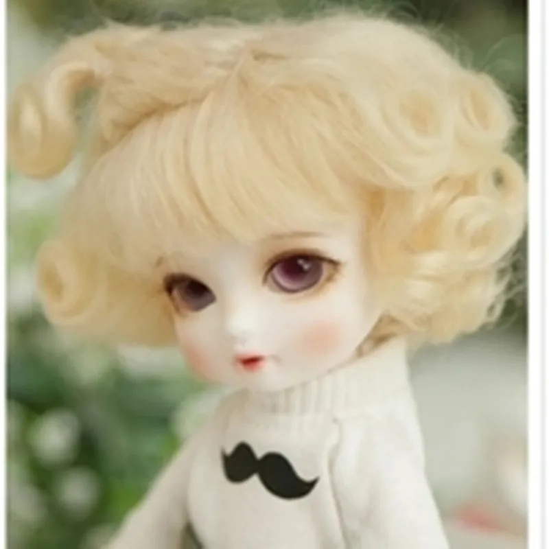 8 BJD кукла парик pukifee парик мохер 3 цвета - Цвет: Золотой