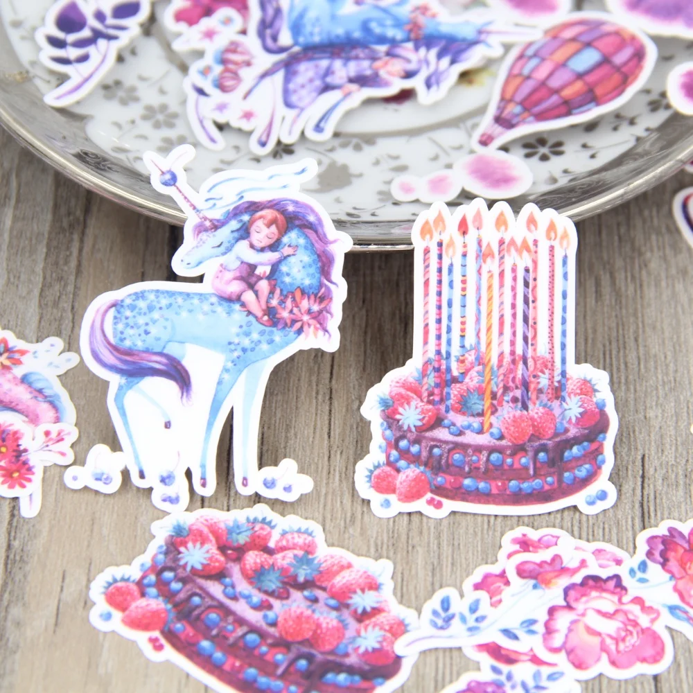 

22pcs Colorful Kawaii Happy birthday cake/candles/unicorn Decorative Sticker DIY Scrapbooking Label Diary Album Sticker Escolar
