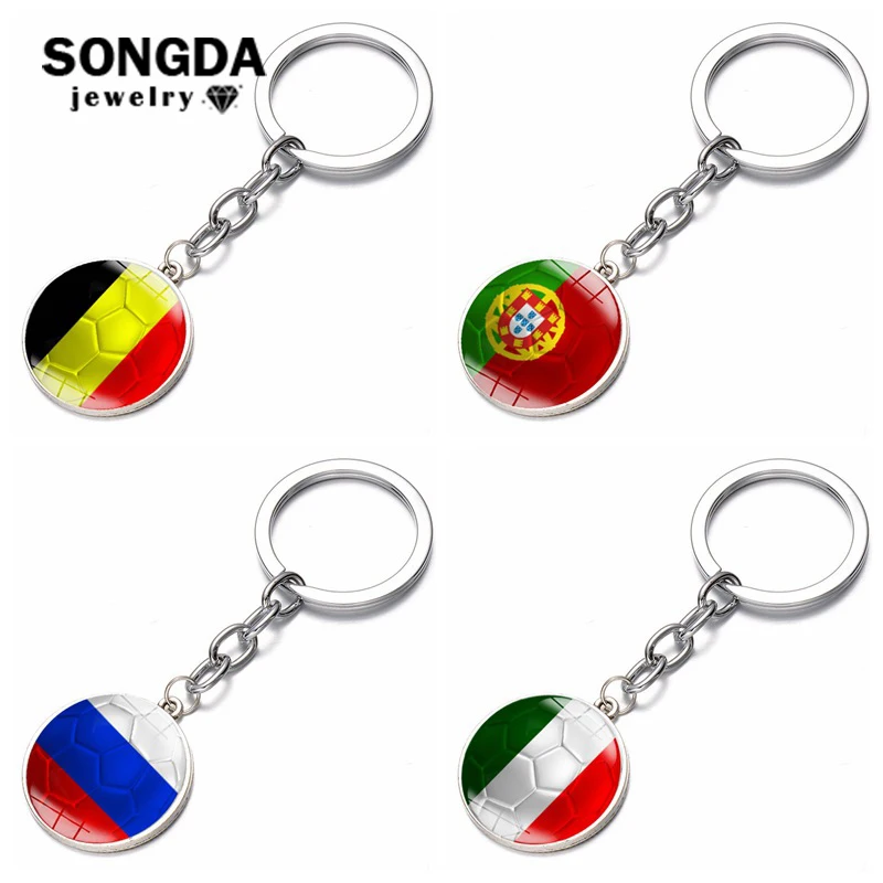 SONGDA коллекция 2018 года стеклянный подвесной брелок с логотипом в виде футбольной