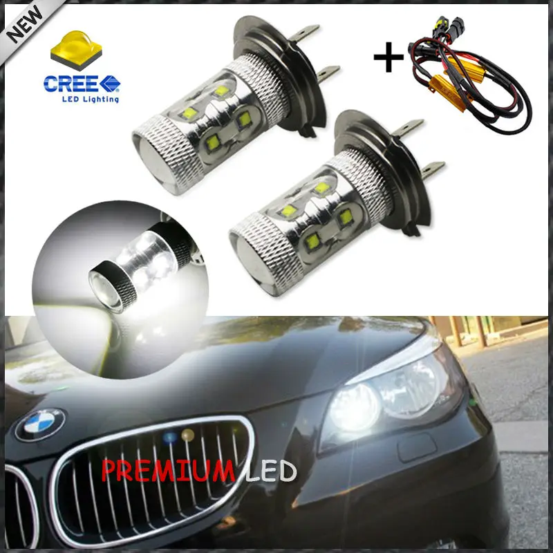 F2 H7 FOR BMW E90 LCI 04-10 CANBUS ERROR FREE LED KIT ACCURATE BEAM PATTERN 2pc