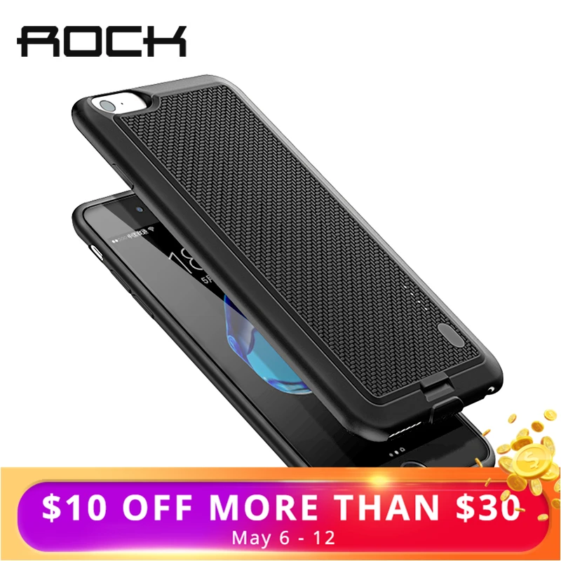 

ROCK Battery Case For iPhone 7 6 6S X Power Bank Charing Case For iPhone X 6000 mAh Battery Charger Back Case Cover