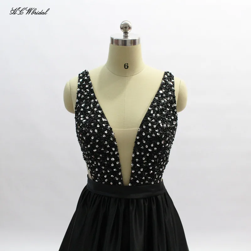 Vestido de festa, сексуальные черные длинные платья для выпускного вечера, шикарные Украшенные бусинами и кристаллами, атласные платья со шлейфом, вечерние платья на заказ