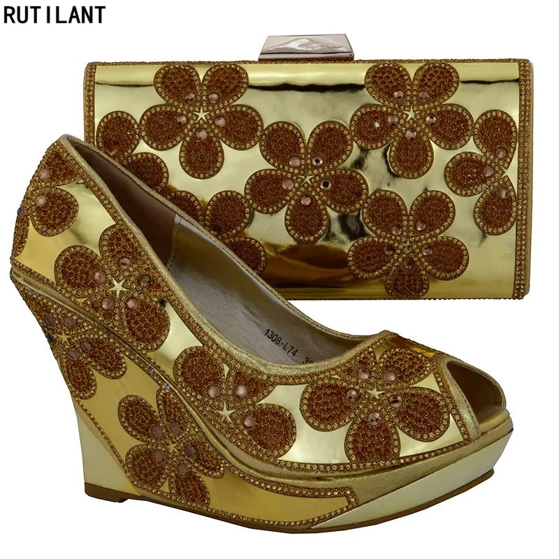 Rosa Africani Italiane Scarpe Set Strass Corrispondenza Di