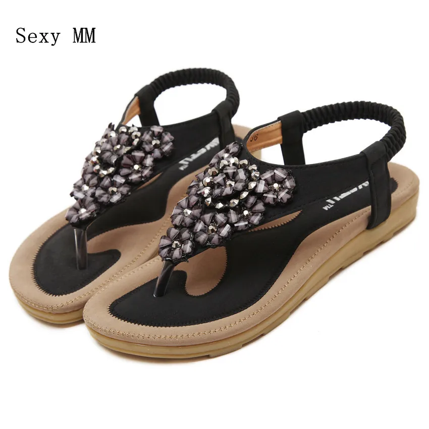 

High quality 2016 Summer Flat Sandals Women Floral Beach Sandals Thongs Slippers Flip Flops Sweet Style Big Size 35 - 41