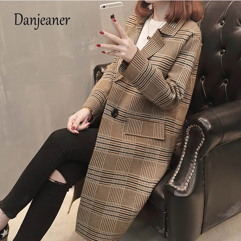 Danjeaner England Style Autumn Winter Wool Coats Women Long Blazers and Jackets Vintage Long Sleeve Plaid Female Blazer Danjeaner England Style Autumn Winter Wool Coats Women Long Blazers and Jackets Vintage Long Sleeve Plaid Female Blazer