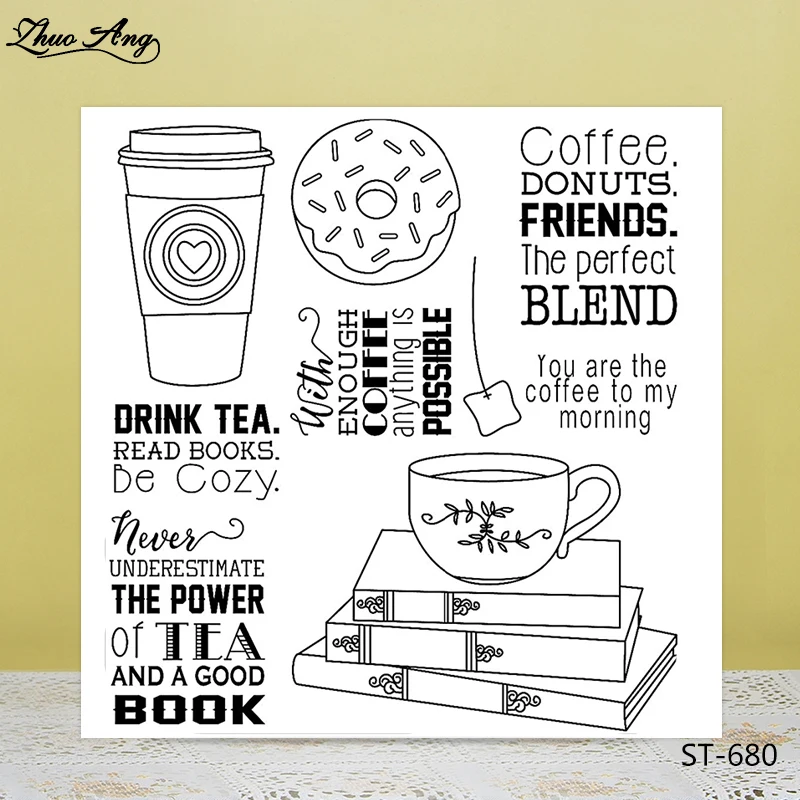 

Tea Time Clear Silicone Stamp/Seal for DIY Scrapbooking/Photo Album Decorative Card Making Clear Stamps