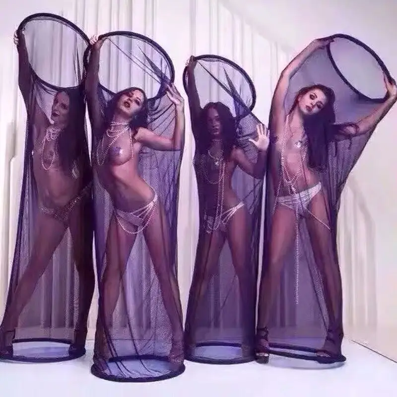 4pcs-Lot-nightclub-dress-girls-mesh-cage-cover-stage-prop-for-stage-performance-show-stage-prop