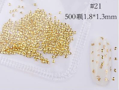 200 шт/500 шт 3D Стразы для ногтей, подвески, Заклепки Шипы для ногтей, 3D украшения для ногтей, Серебряное золото, круглая луна, треугольник, сделай сам, маникюр#08 - Цвет: 21