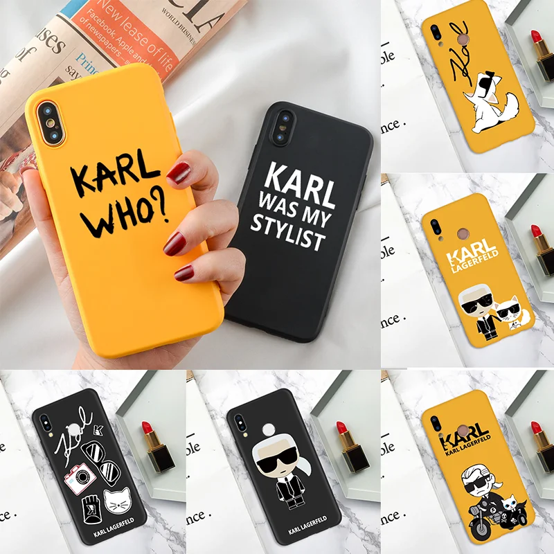 

Karl Lagerfeld Fashion Matte Soft TPU For Huawei Mate 20 Lite 10 Pro Honor 20 Pro 9 10 Lite 8X 20i 10i Y6 Y9 2019 2018 Case Capa