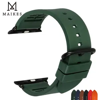 

For apple watch bands 40mm 44mm & Apple Watch Strap 42mm 38mm Watch Accessories Rubber Fluorocarbon iwatch 5 4 3 2 1 Watchbands