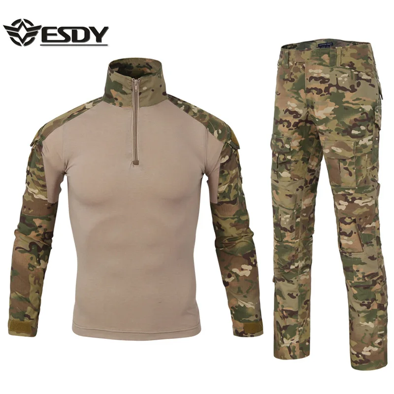 Мужская Уличная тактическая рубашка спортивный комплект Походные штаны камуфляжные военные рубашки для рыбалки мужские для стрельбы охотничьи костюмы