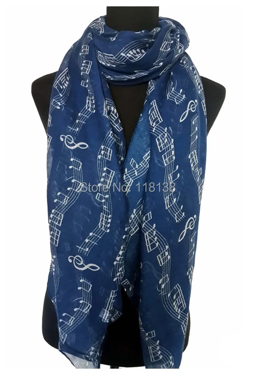 

Musical Notes Print Scarf Shawl Wrap Oversize Women's Accessories for Music Lovers, Free Shipping