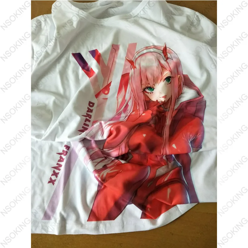 Аниме darling in the franxx футболка с коротким рукавом zero two Косплей Футболка топы