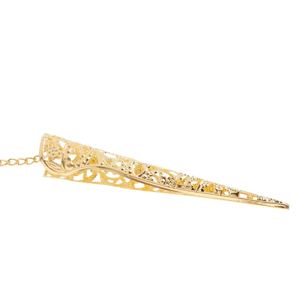 Pack Of 2 Indian Dance Gold Bracelet With Long Finger Nails For Costumes For Dancer