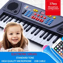 Для маленьких девочек пианино новый год подарок Дети 37 музыкальная клавиатура электронная пианино клавиатура запись отправить микрофон