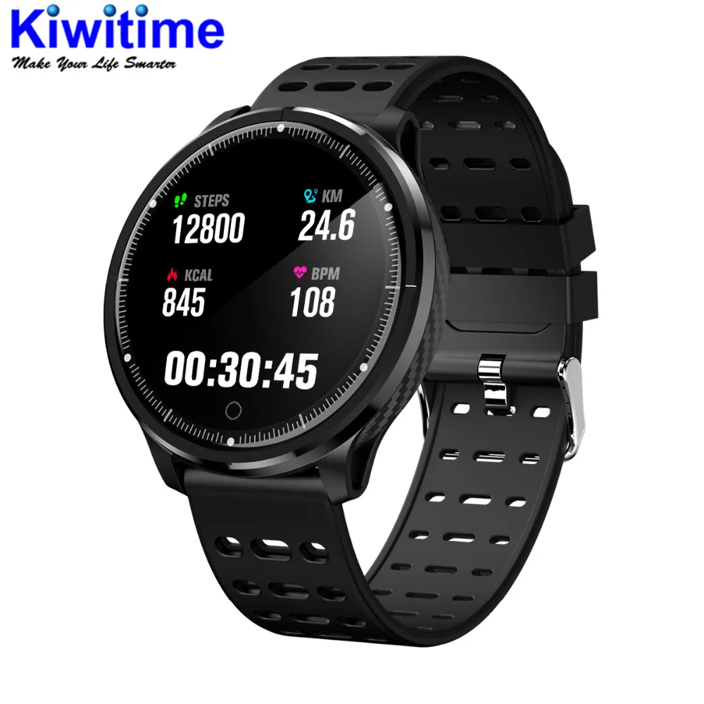 

KIWITIME Round Smart Fitness Bracelet Activity Tracker ip68 Waterproof Smart Band Blood Pressure Measurement Wristband