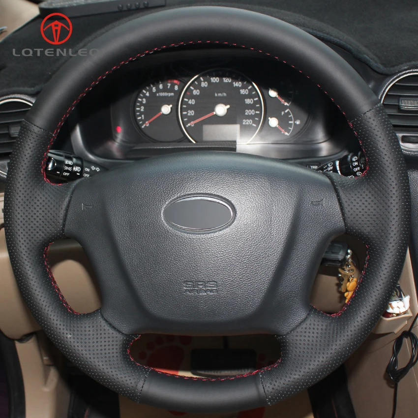 Черный PU искусственная кожа сшить автомобиль руль Крышка для Kia Carens 2007-2011 Rondo 2007-2010 hyundai entourage 2007-2008