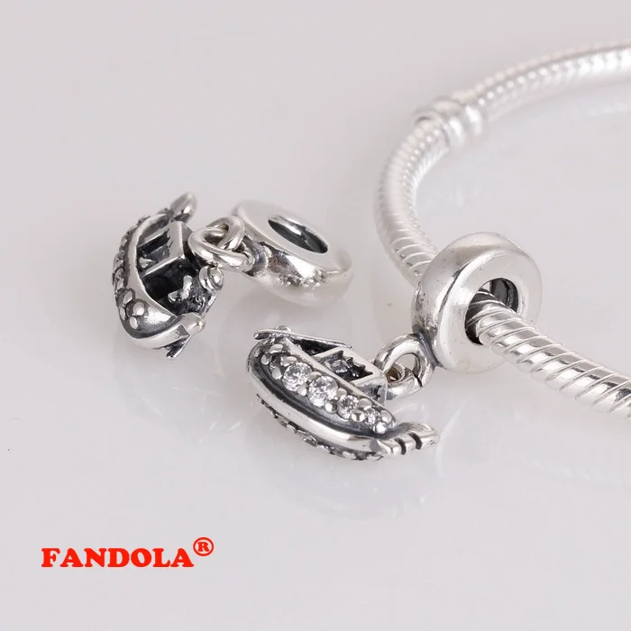 

Fits Pandora Charms Bracelet 100% 925 Sterling Silver Gondola Dangle Screw Thread Charm Beads for Jewelry Making LW259