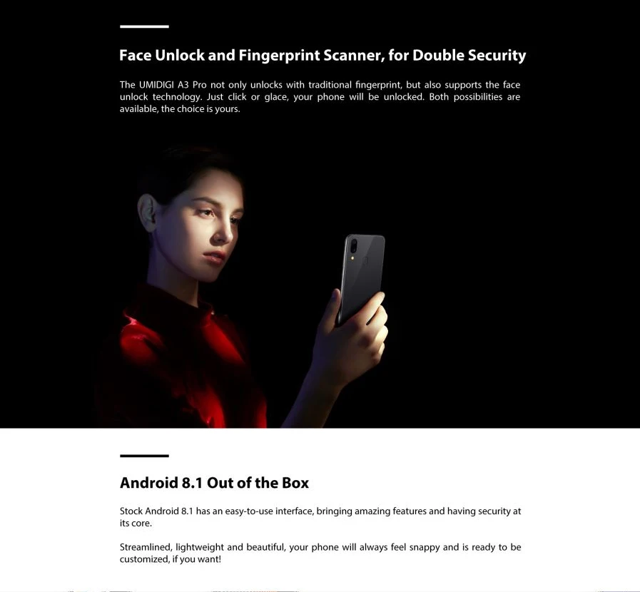 UMIDIGI A3 Pro Globale Della фасции 5,7 quot199 весь смартфон 3 GB + 32 Гб 4 ядра Android 8,1 12MP + 5MP разблокировать