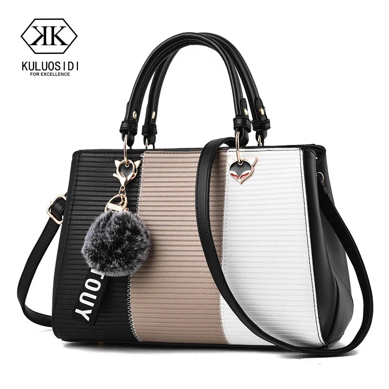 

Contrast Color Luxury Handbags Women Bags Designer Shoulder Bag For Women 2019 Leather Handbag Sac A Main Ladies Hand Bags