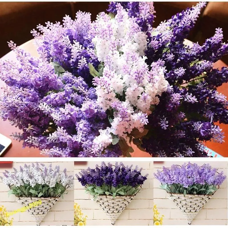 

10 Heads Artificial Lavender Flower Home Decor Wedding Bouquet Fake Flower