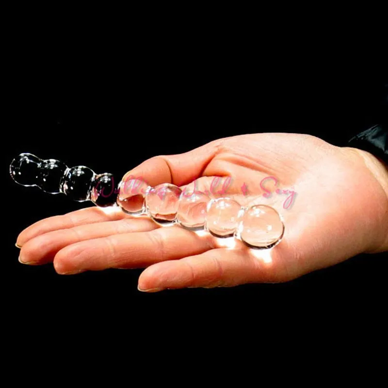 Small Glass Anal Beads Butt Plug With 9 Beads Urethra Beads Stick Penis Urethra Masturbation Glass Dildos Erotic Toys For Women (1)