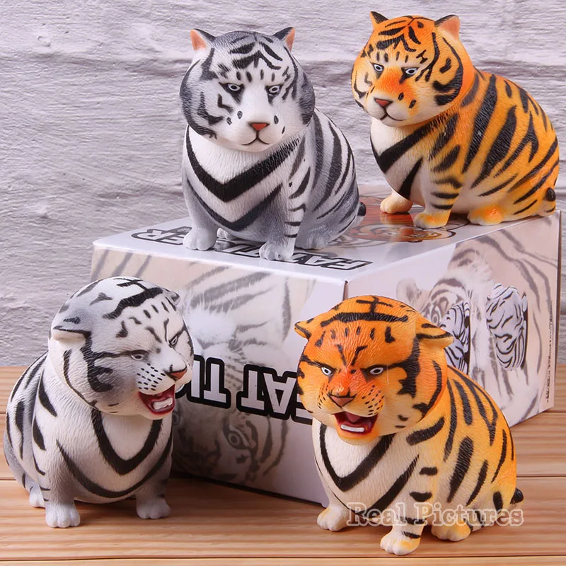 Милый чехол с животным узором жира Тигр фигурку Коллекция Модель игрушки 4 шт./компл