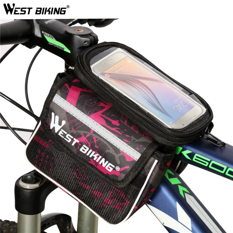 Bike Bicycle Cycling Frame Front Pannier Saddle Tube Bag Double Pouch Holder