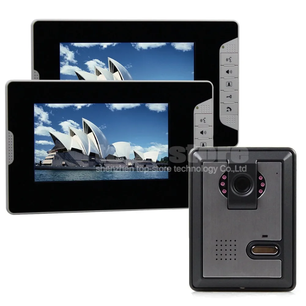 DIYSECUR 7 inch Wired Color Video Door Phone Intercom Home