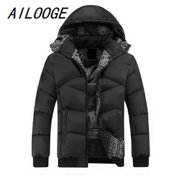 

AILOOGE Brand Clothing Winter Jacket Men Casual Parka Jacket Thick Men Hooded Warm Men's Coats and Jackets Fashion Overcoats