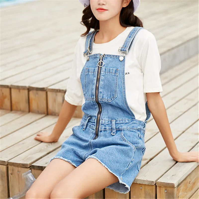 2019 корейские женские Свободные Комбинезоны женские Harajuku Playsuit Джинсовые Комбинезоны повседневные узкие джинсы рубашка без рукавов джинсы