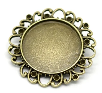 

50Pcs Bronze Tone Round Cabochon Frame Setting Brooches Support de Broche 38mm (Fit 25mm)