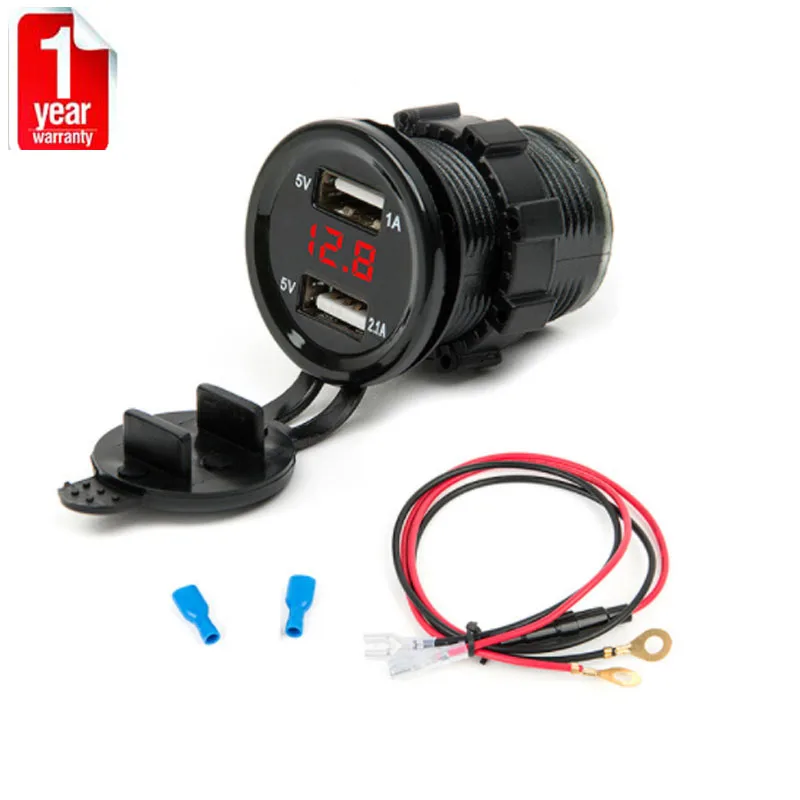 usb car charger,cigarette lighter,car voltmeter,car voltmeter socket,cigarette lighter voltage meter,4.2a voltmeter