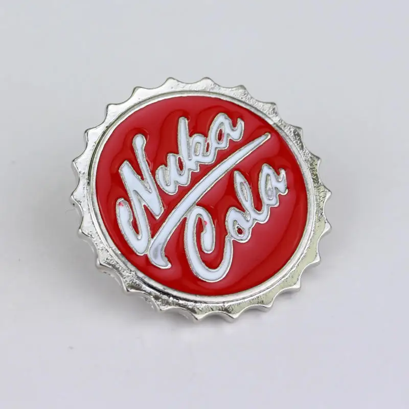 Hot Game Series Nuka Cola Pins Brooches High Quality Cute Simple Style Alloy Badge Newest Red Enamel Brooch For Men Women Fashion Jewelry