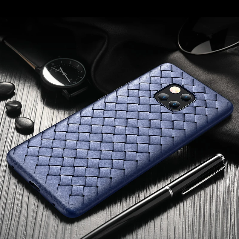 

For Huawei Mate 20 Pro Case On For Huawei Mate 20 X Case Mate 20 Case Luxury Woven Grid Soft Silicone TPU Shockproof Back Cover