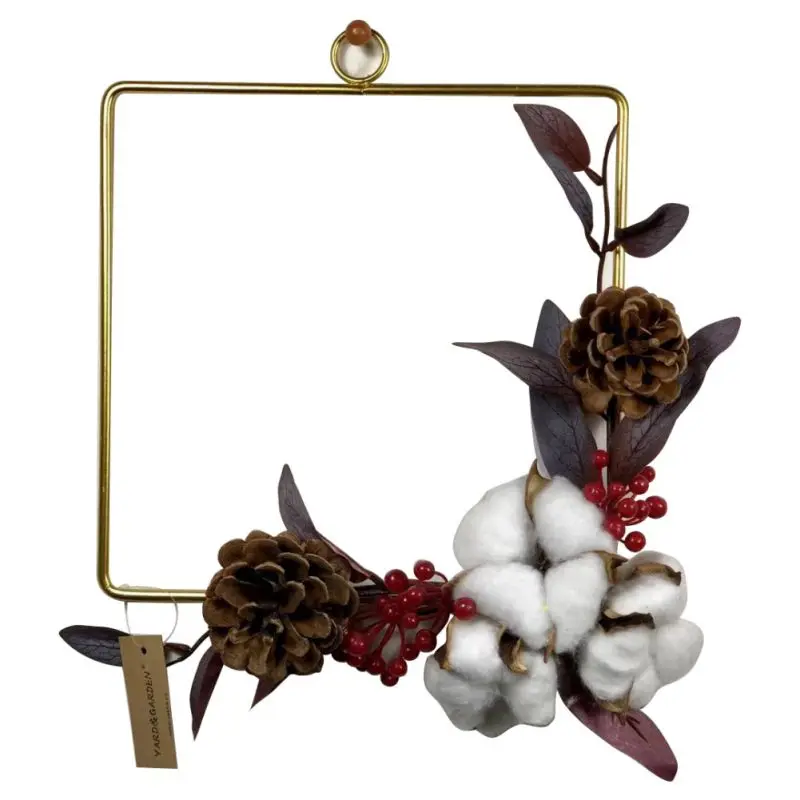 

Ins Explosion Models Nordic Geometric Metal Wreath Hemp Rope Wall Hanging Set Home Soft Simulation Green Plant Hanging Ring