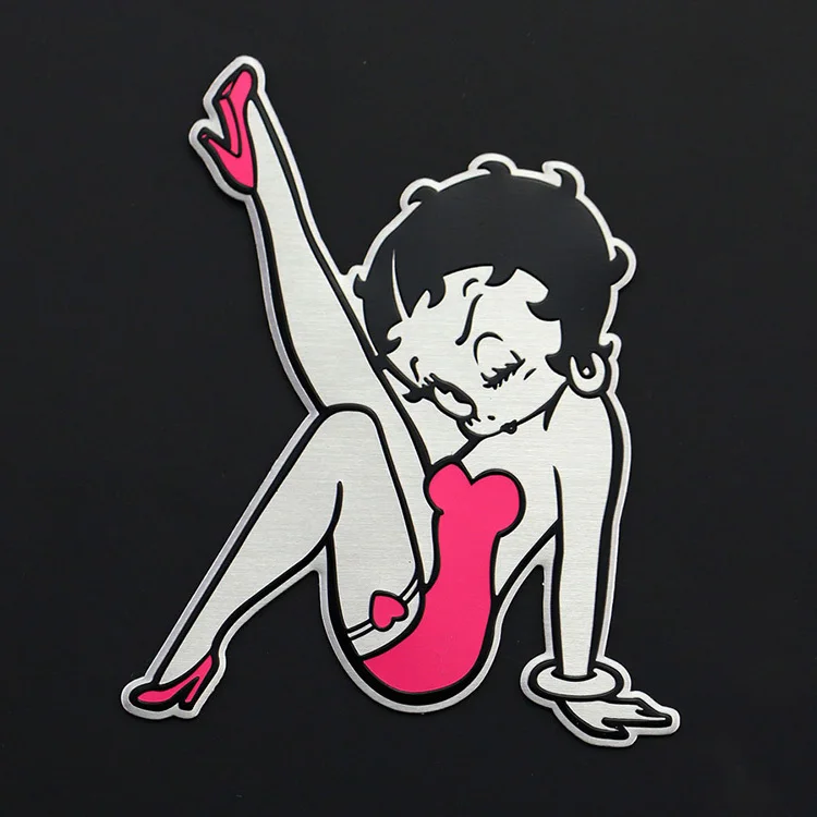 

3 pieces 3D Aluminum Betty Boop Car Decoration Stickers Decal Car-Styling For Ford Focus Chevrolet Cruze Rio Skoda Octavia