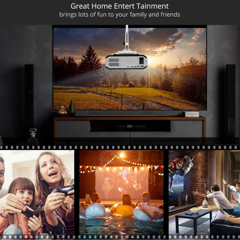 Акция на Украину RD817 светодиодный Android проектор умный wifi видео HDMI USB Full HD 1080P ТВ